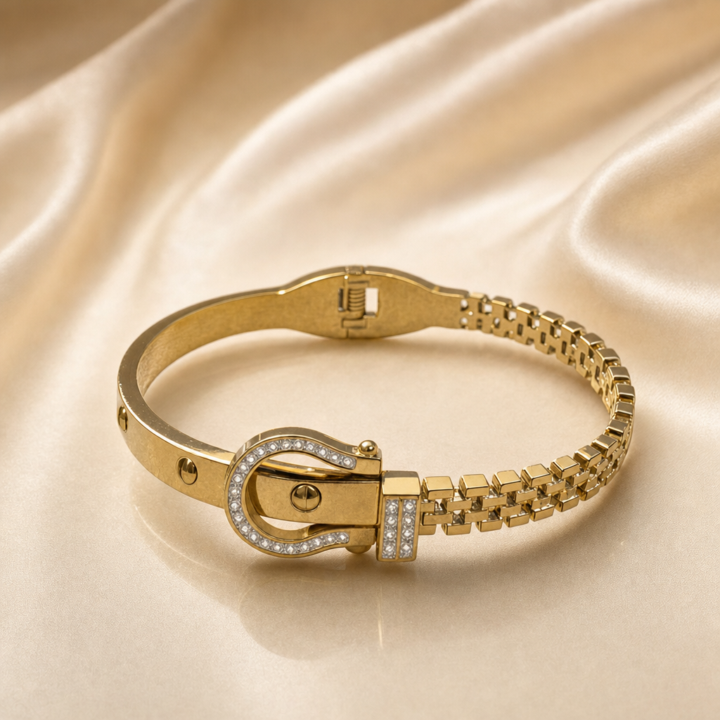 Heart Charm Bangle Bracelet