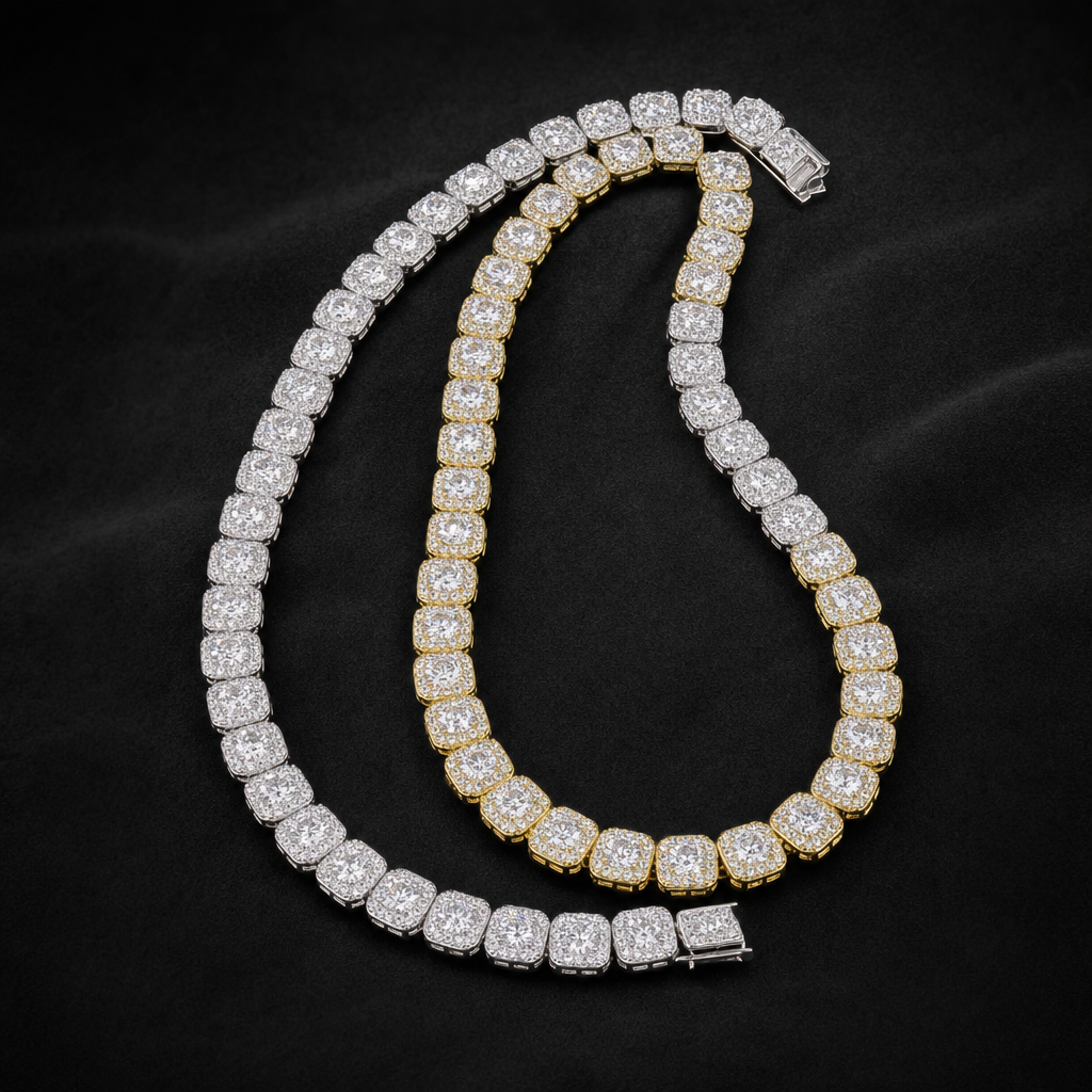 Cluster Tennis Necklace