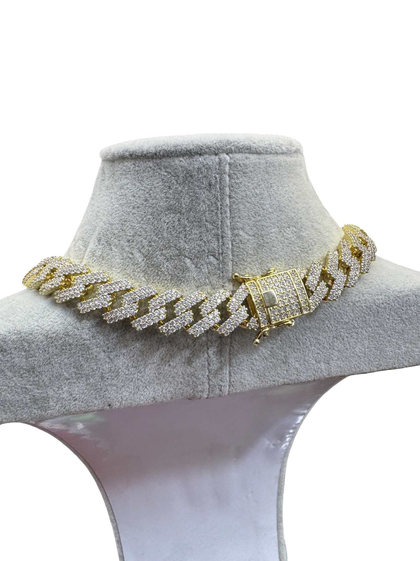 Gold Iced Cuban Chain (Thinner)