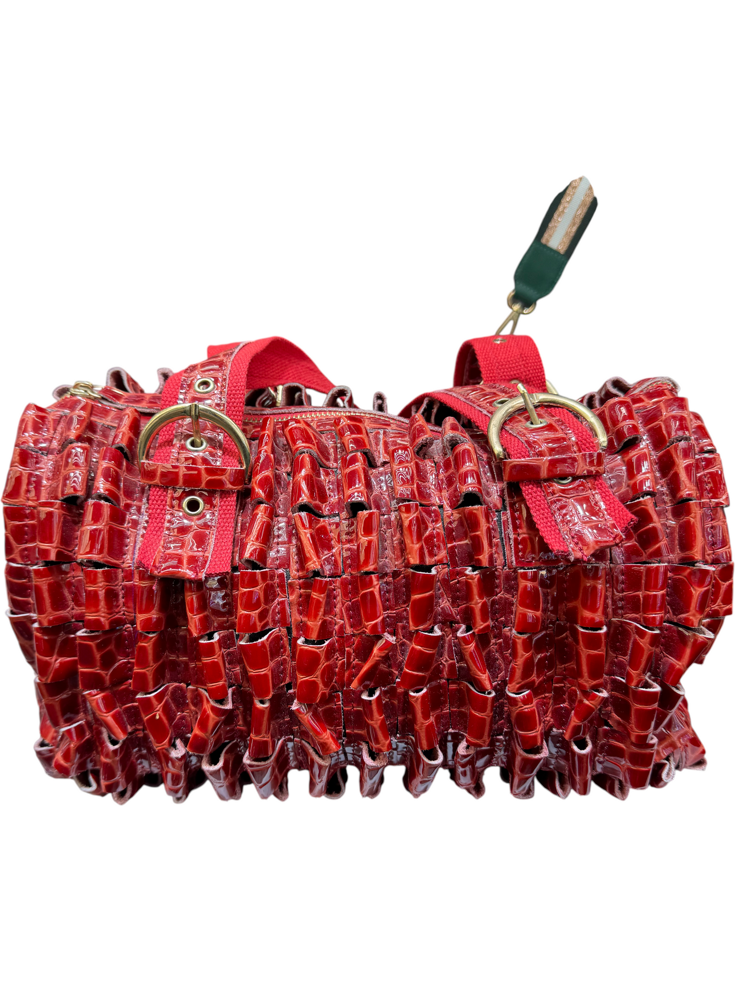 Croc Ruffle Satchel