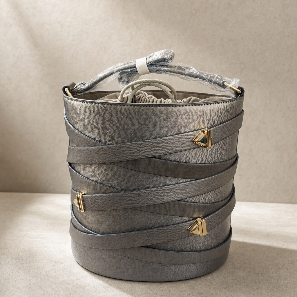 Wrapped Strap Bucket Bag