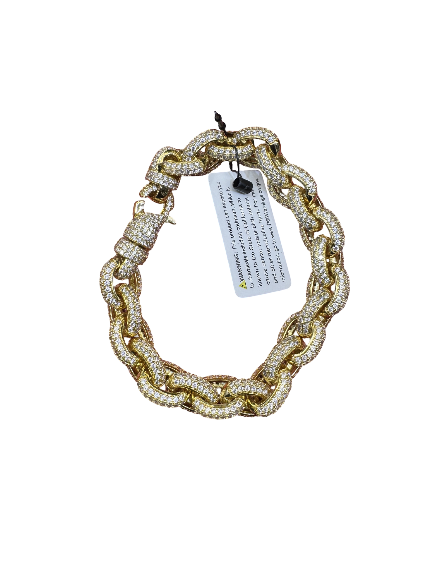 Rhinestone Chunky Chain Link Bracelet