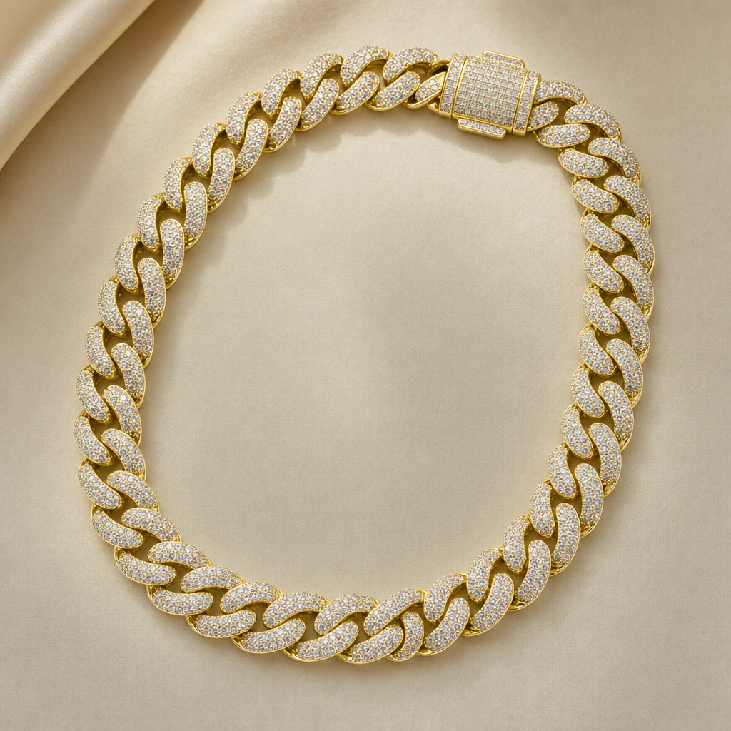 Gold Iced Cuban Chain (Chunky)