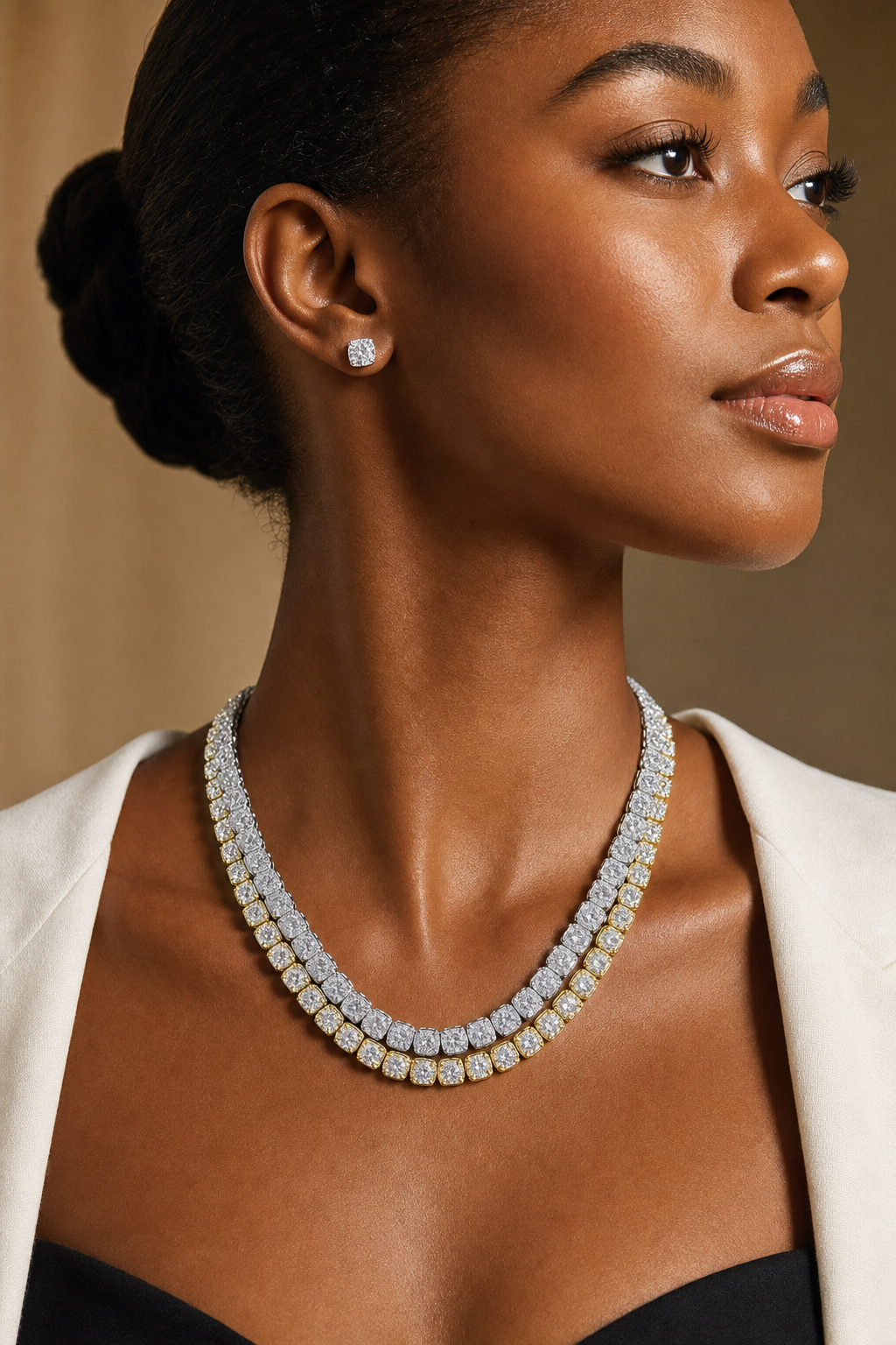 Cluster Tennis Necklace