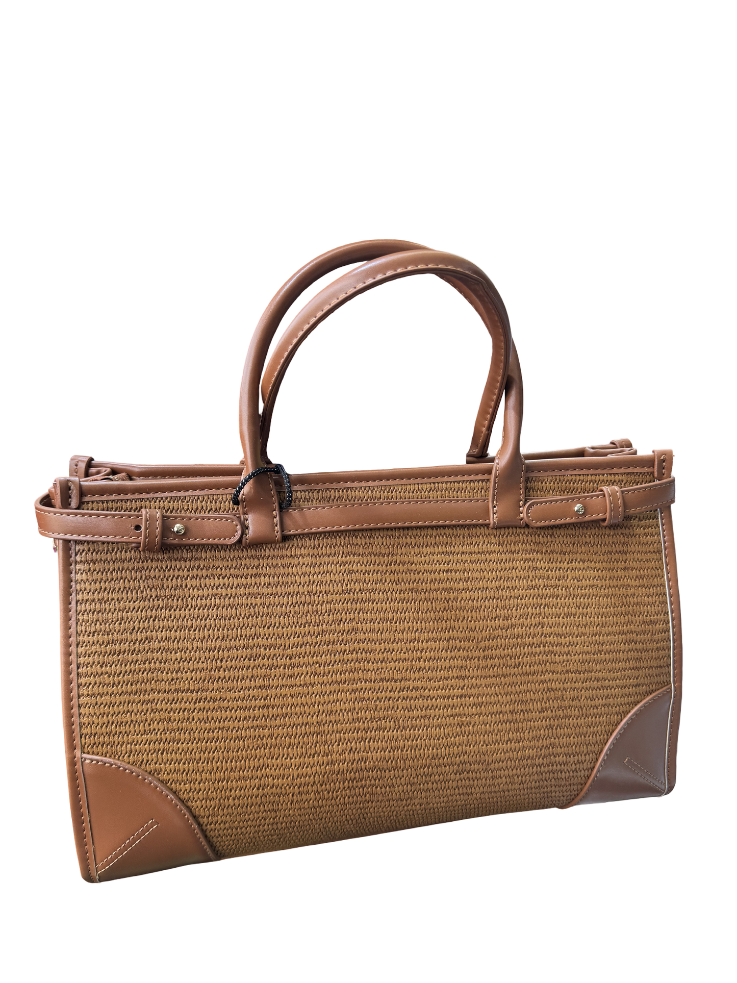 Woven Straw Leather Tote