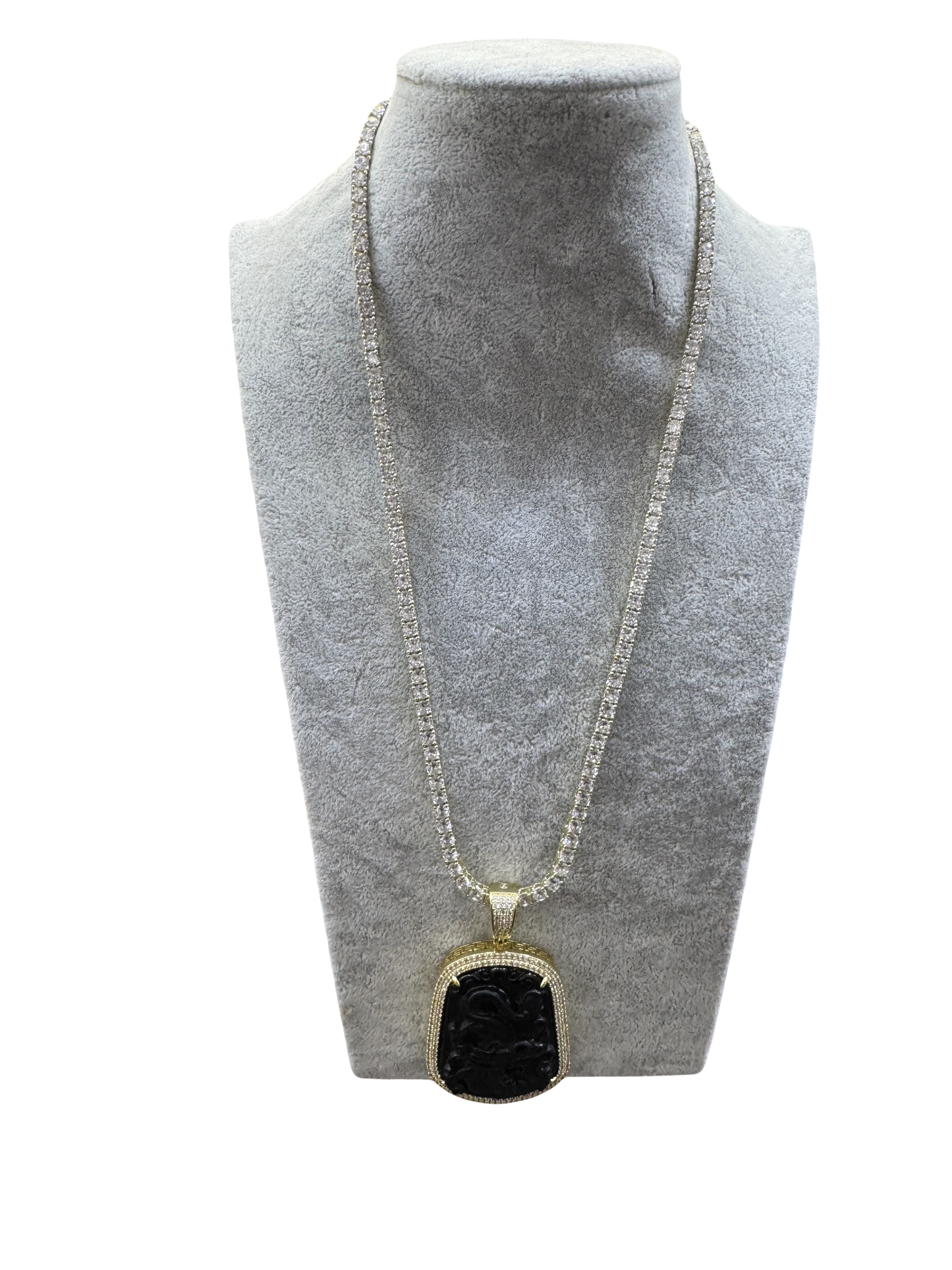 Black Jade Dragon Pendant Chain