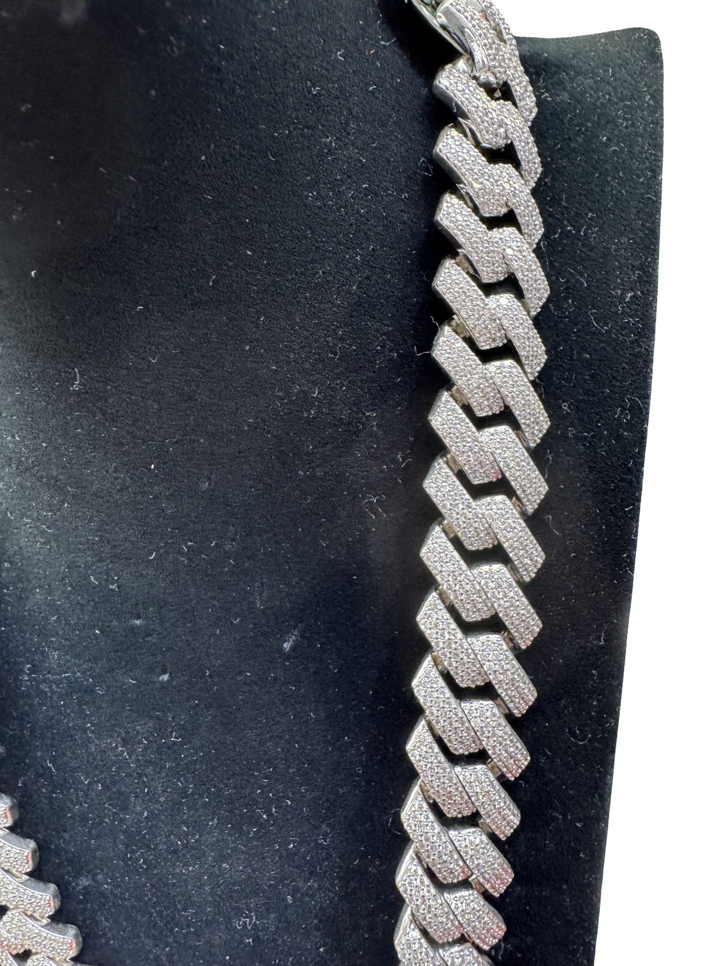 Silver Iced Cuban Link Chain