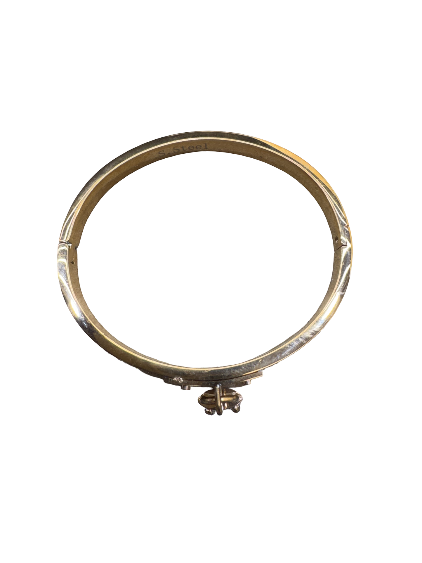 Gold Pave Lock Bangle
