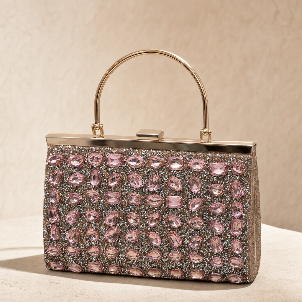 Lustre Gemstone Box Clutch