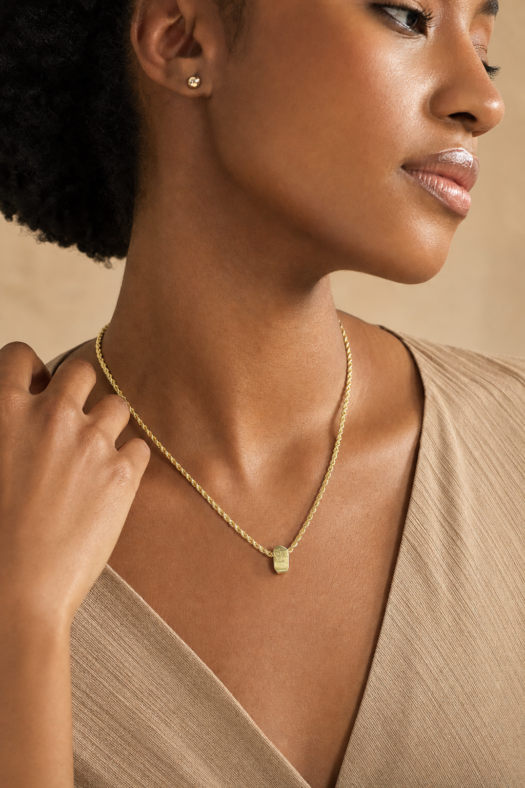 Gold-Tone Rope Chain Necklace