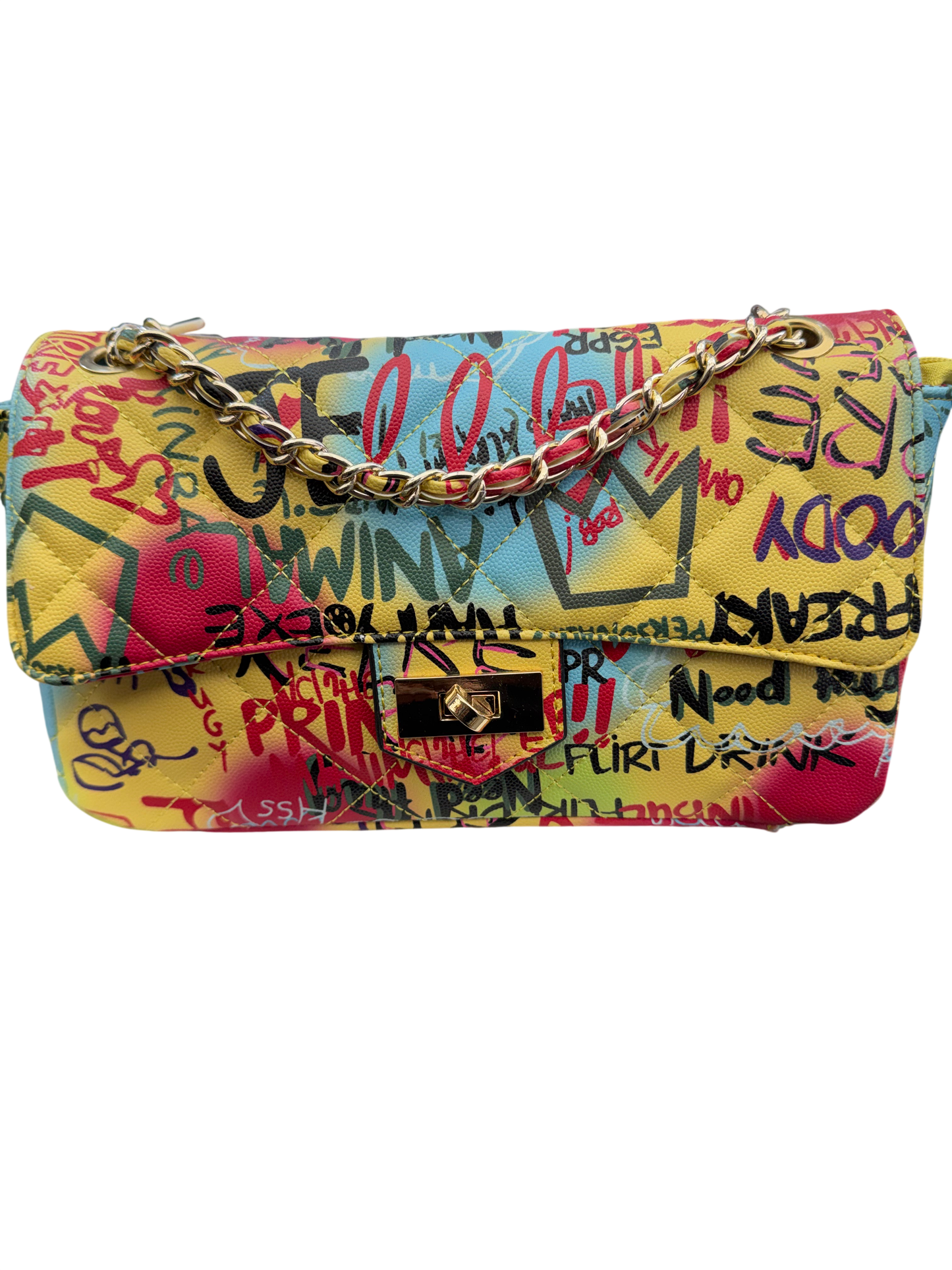 Graffiti Print Clutch