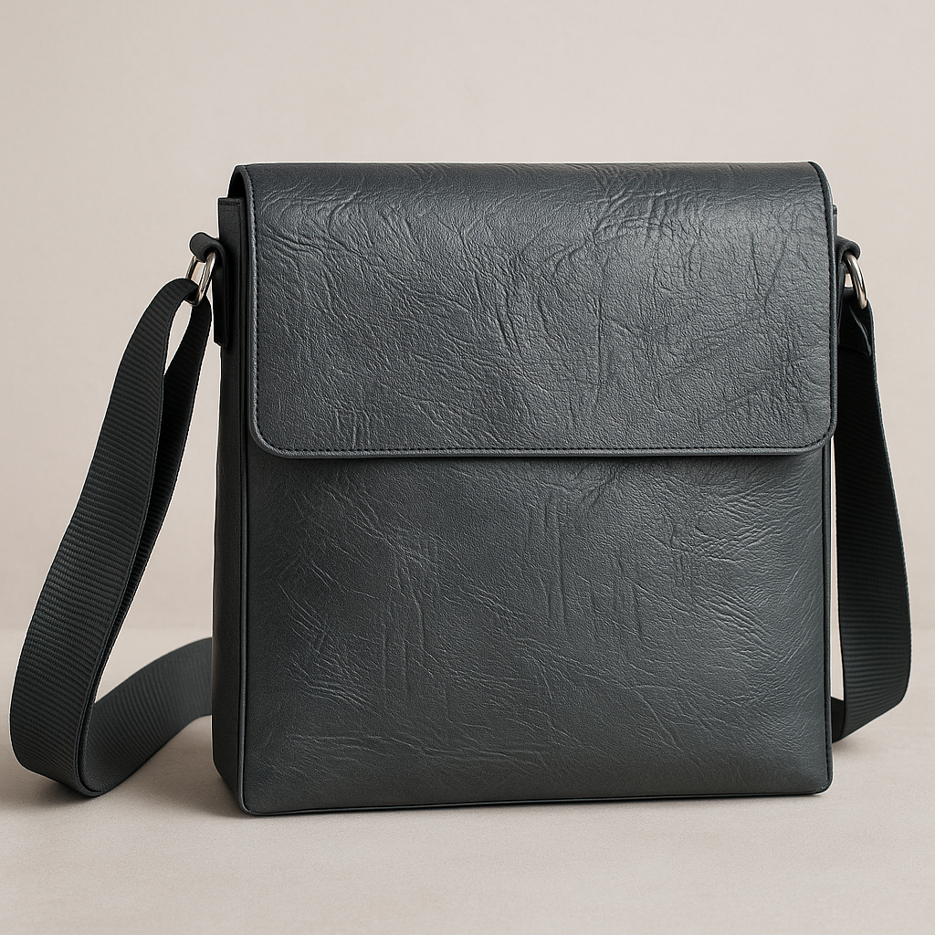 Black Vertical Crossbody Messenger