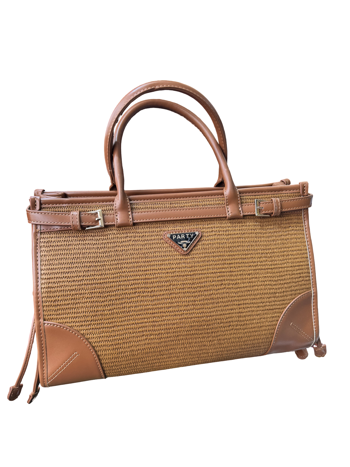 Woven Straw Leather Tote