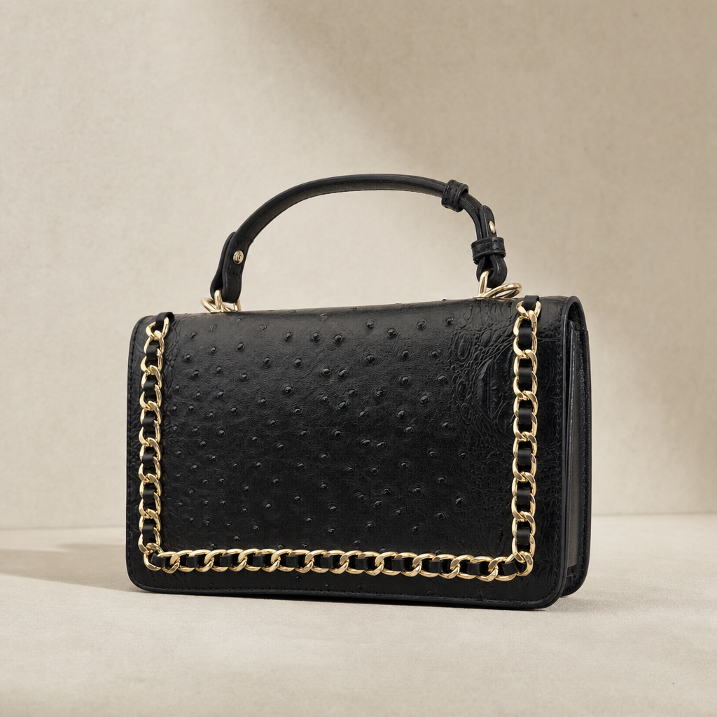 Ostrich Chain Border Bag