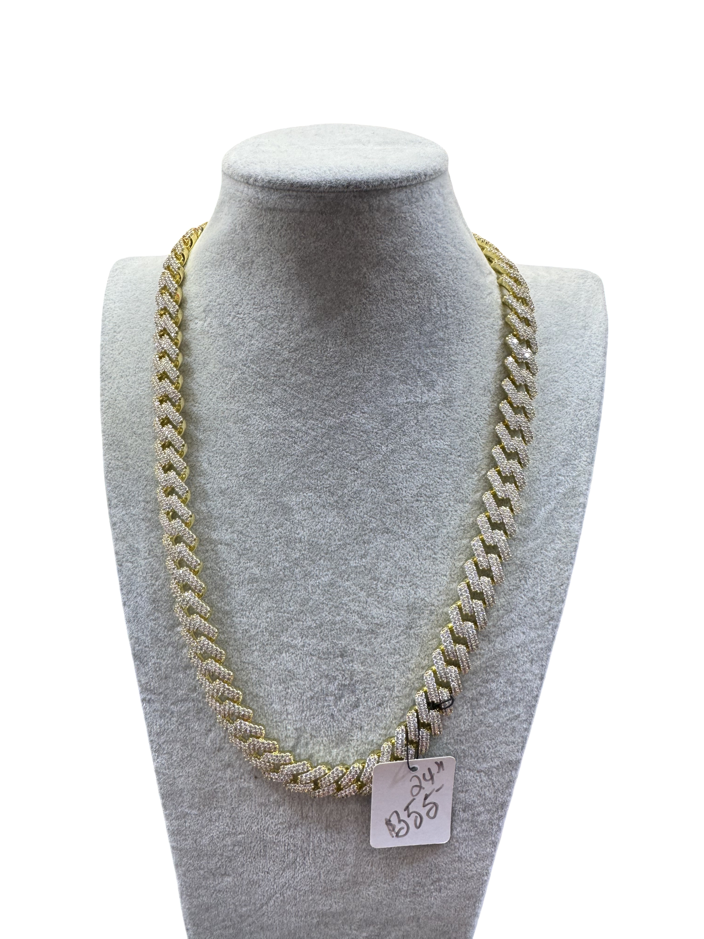 Gold Iced Cuban Chain (Thinner)