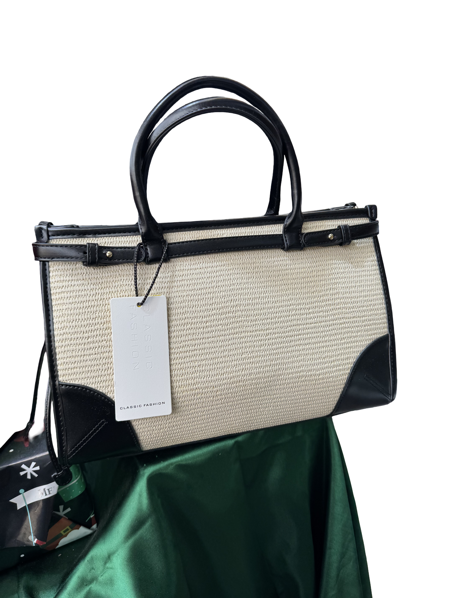 Woven Straw Leather Tote
