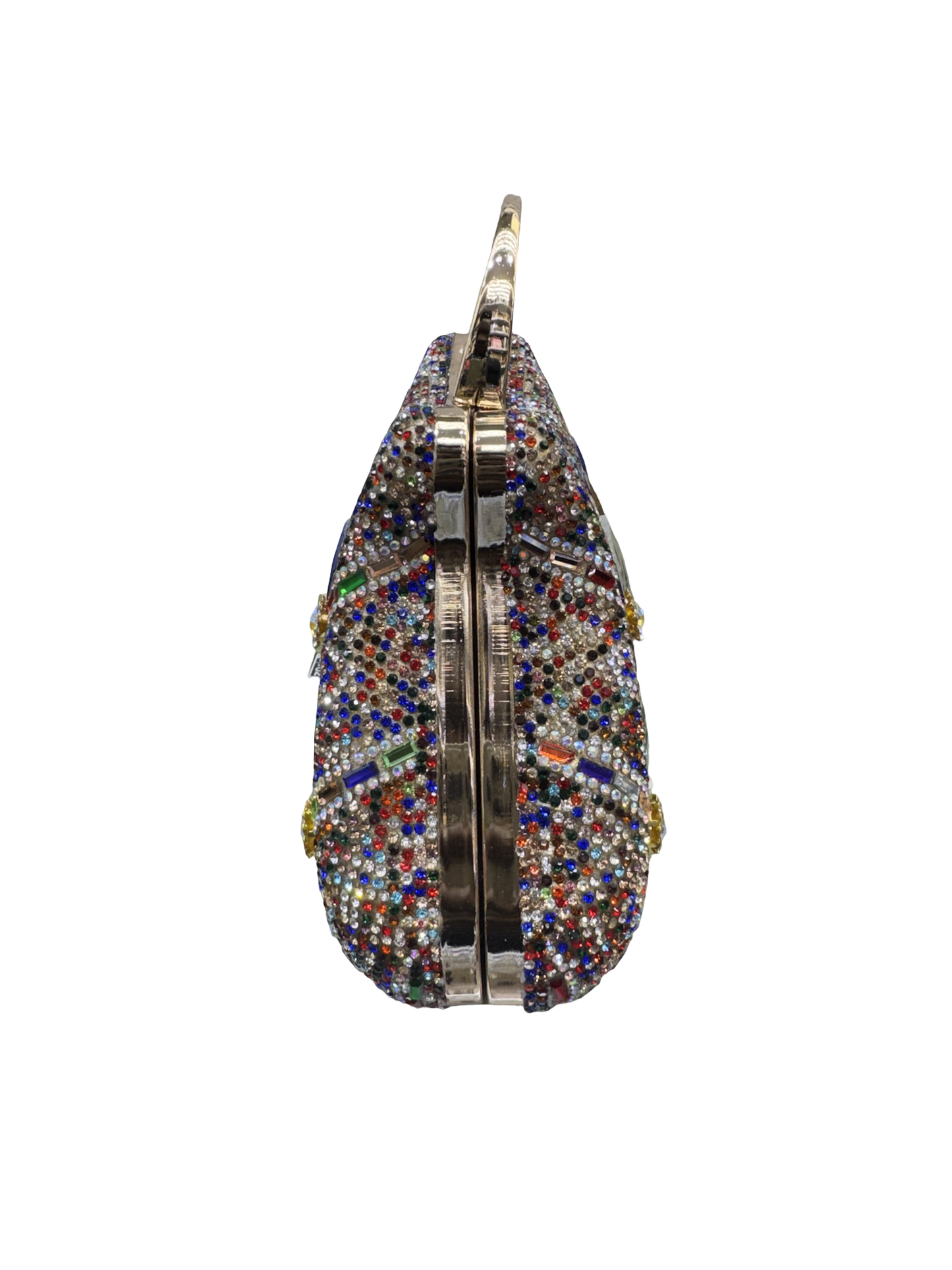 Confetti Crystal Oval Clutch