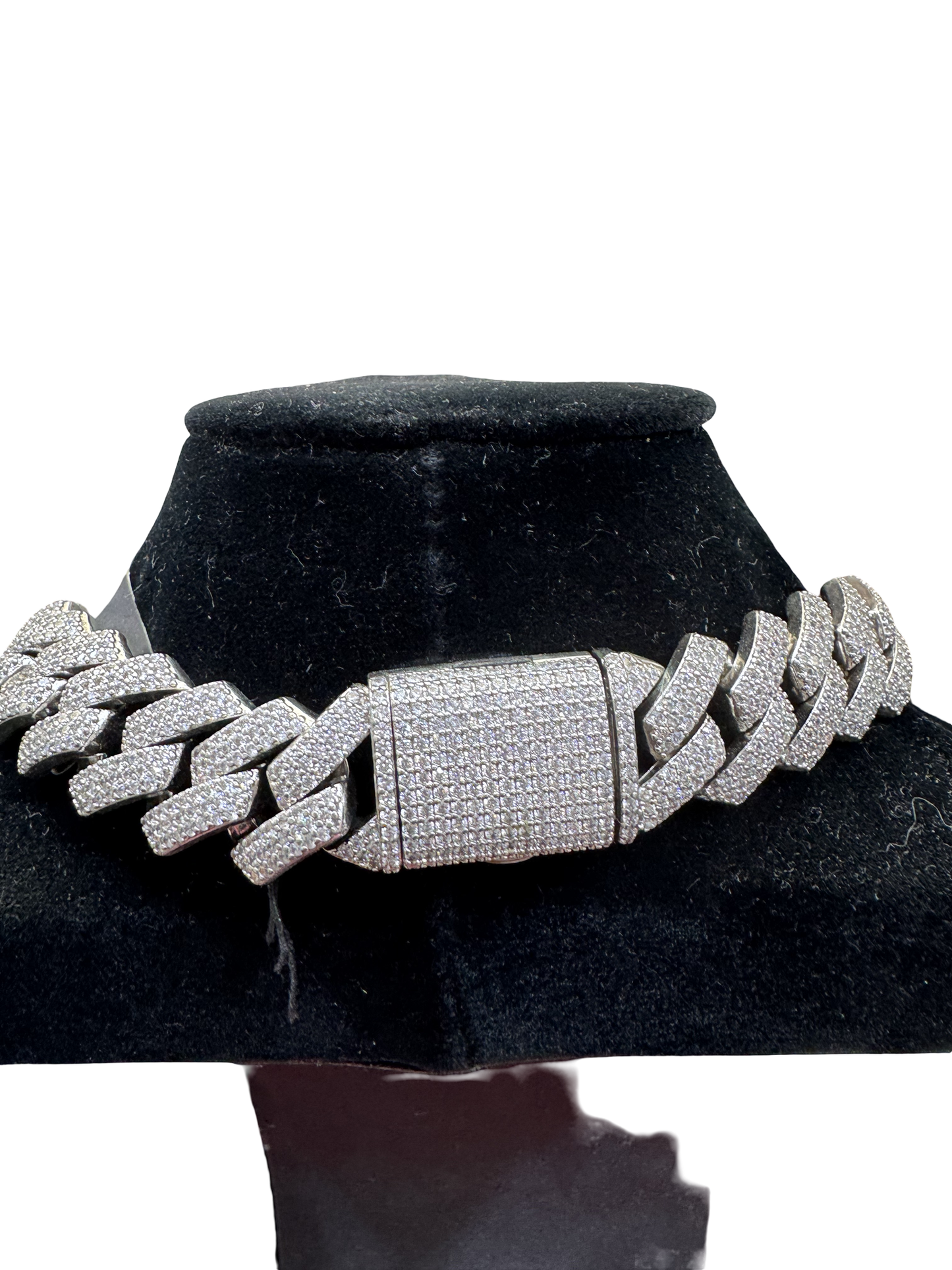 Silver Iced Cuban Link Chain