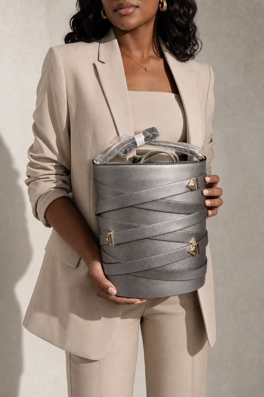 Wrapped Strap Bucket Bag