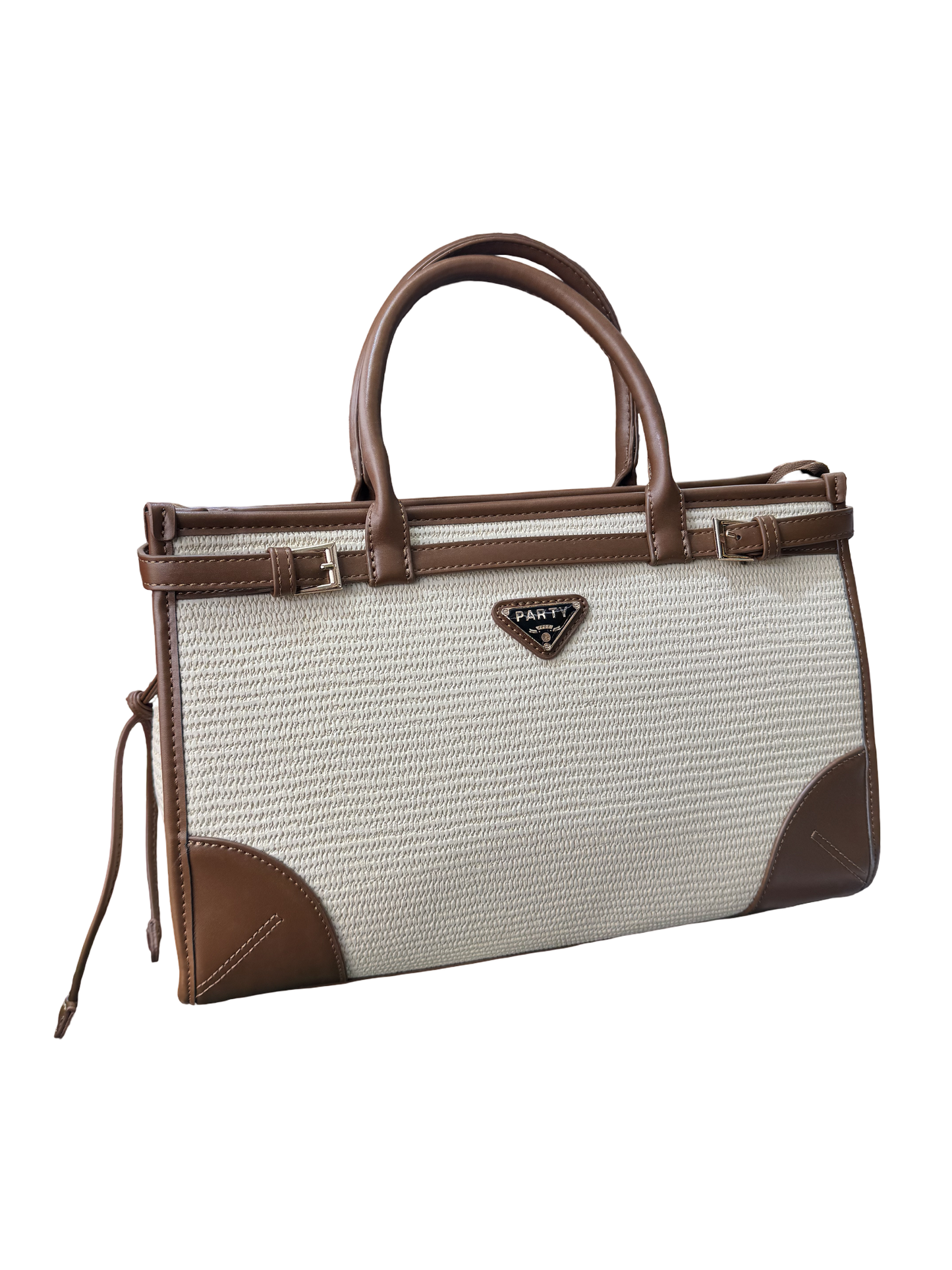 Woven Straw Leather Tote
