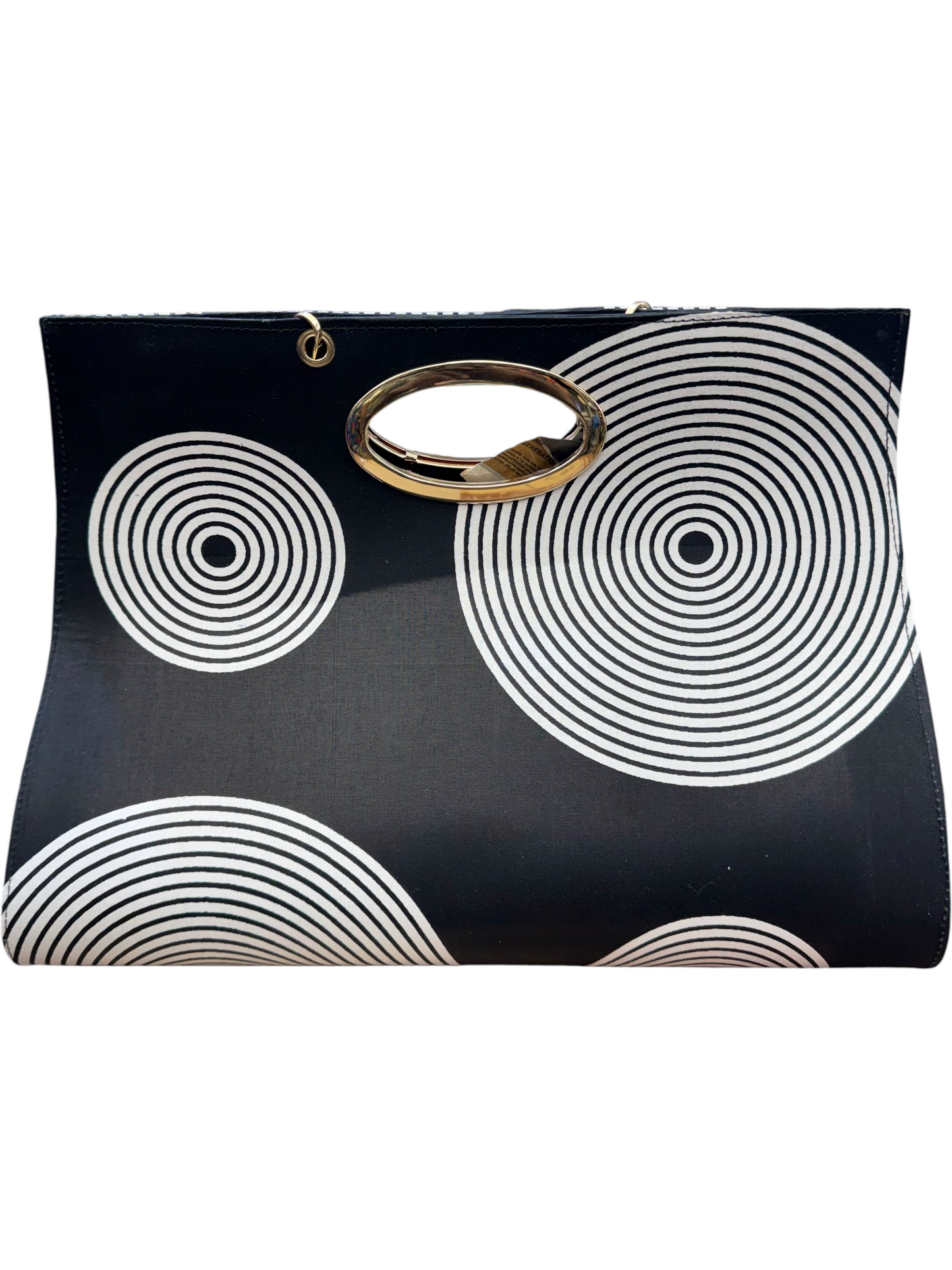 African Wax Print Oval Handle Clutch