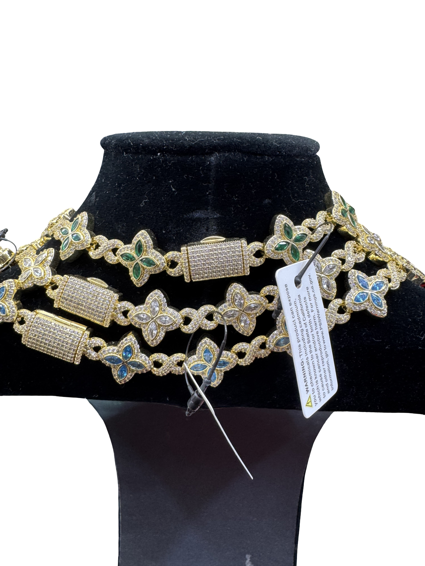 Gold Clover-Motif Layered Statement Necklace