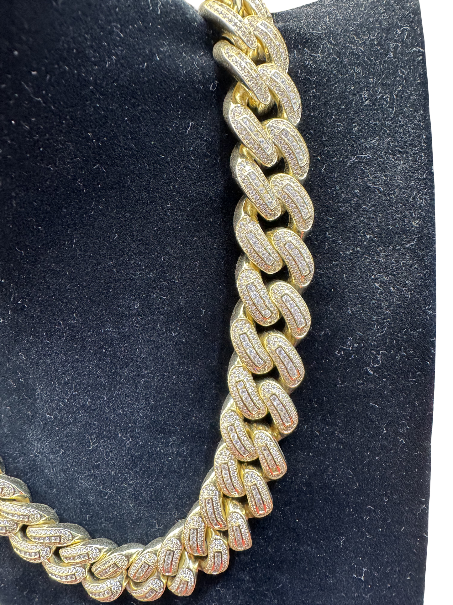 Gold Iced Cuban Chain & Bracelet Set