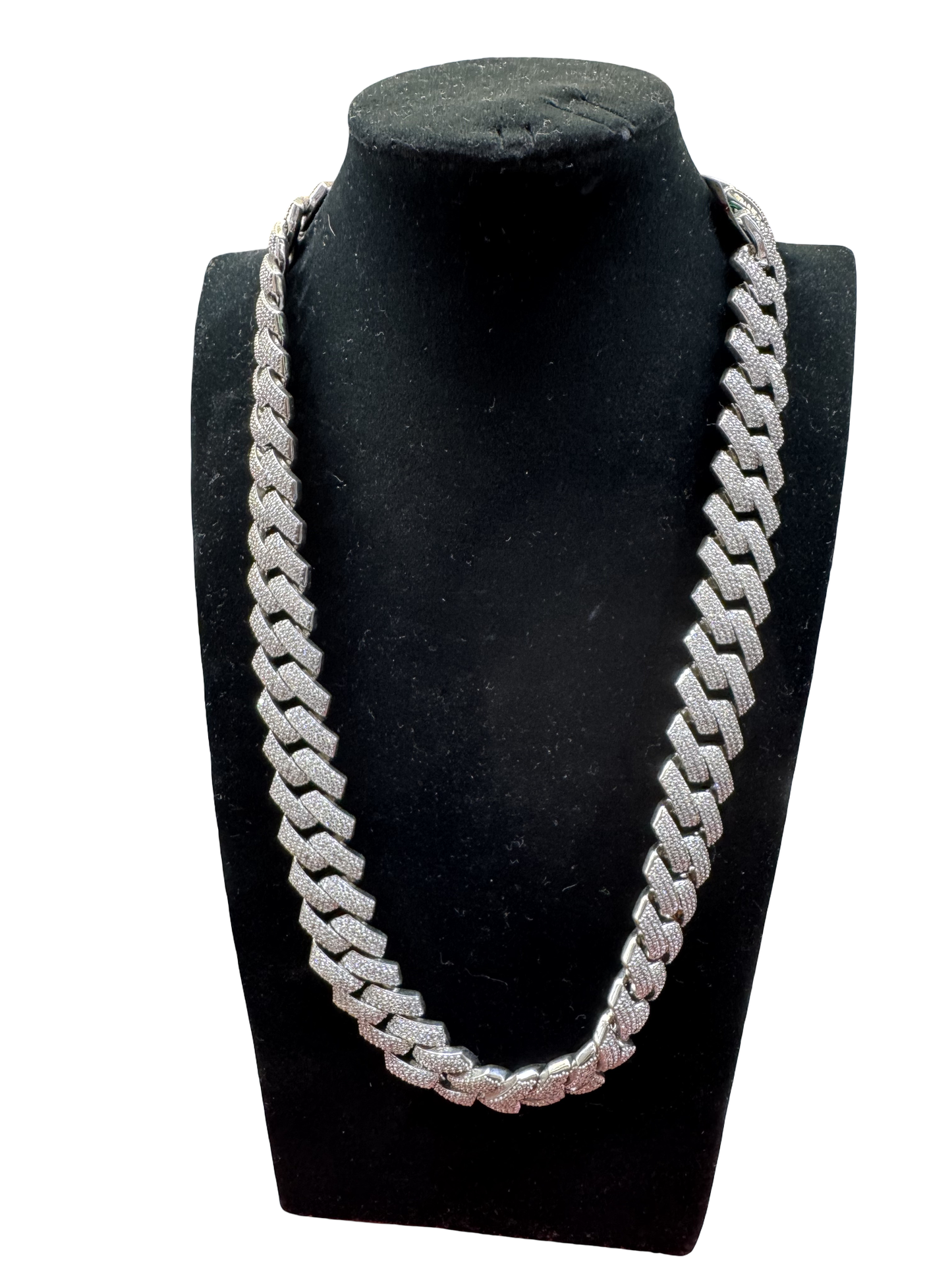 Silver Iced Cuban Link Chain