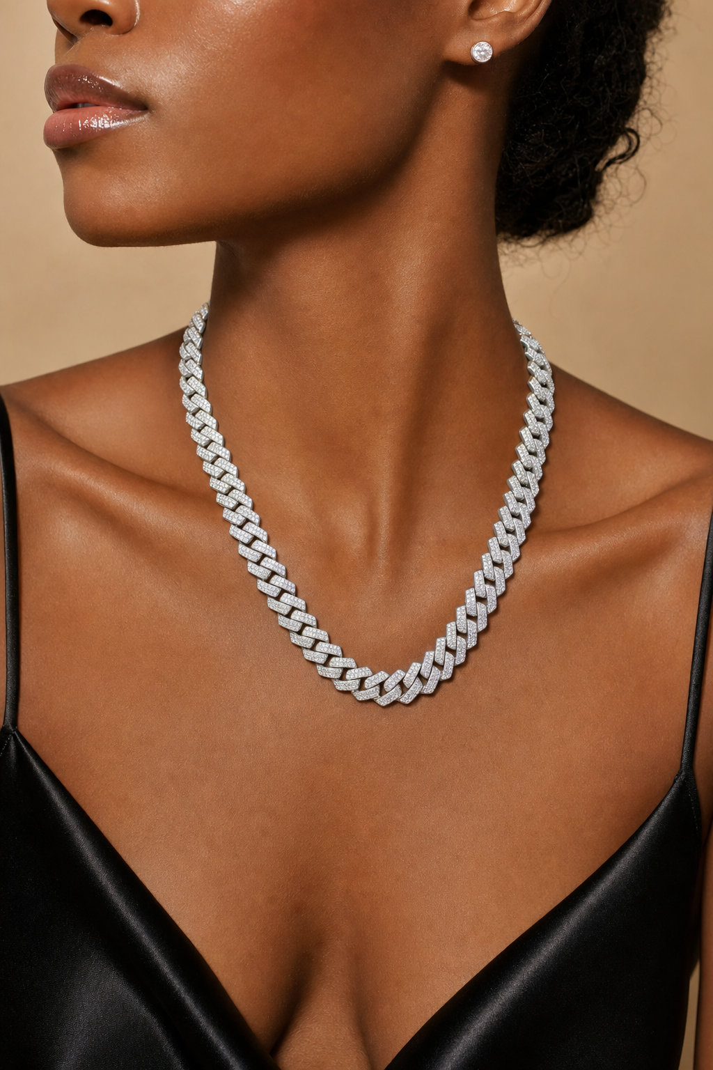 Silver Iced Cuban Link Chain