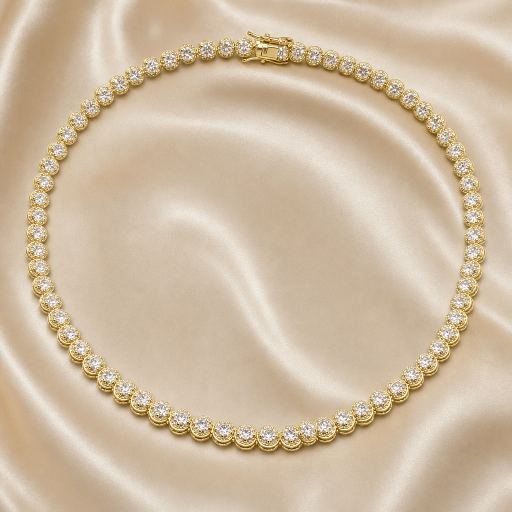 Gold Tennis Necklace