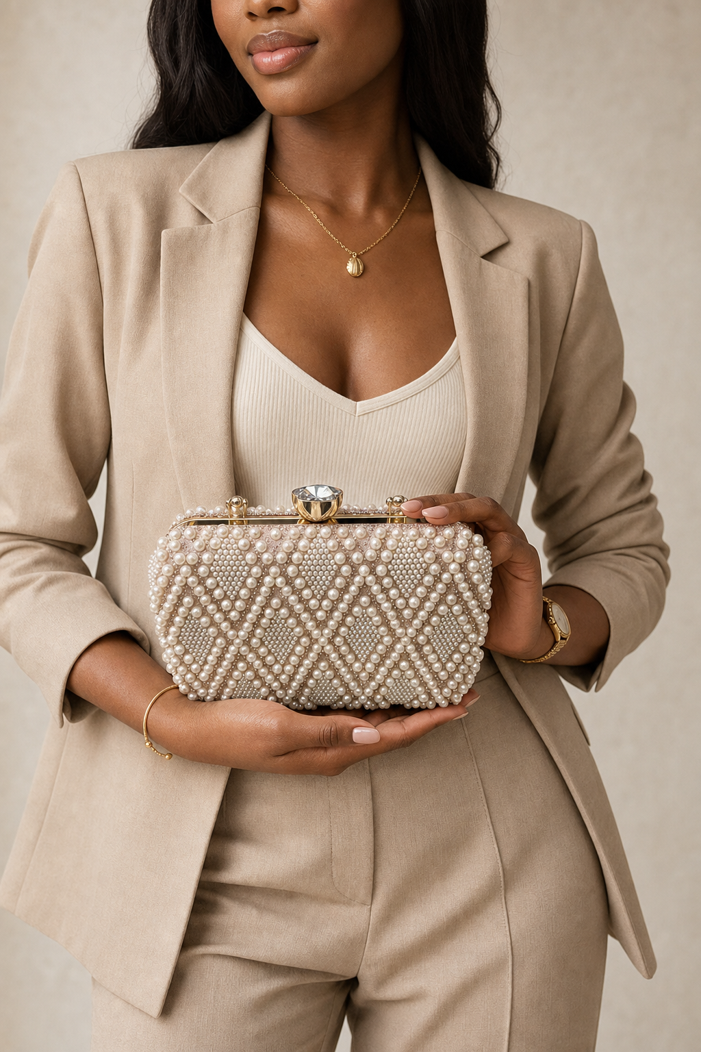 Pearl Beaded Minaudière