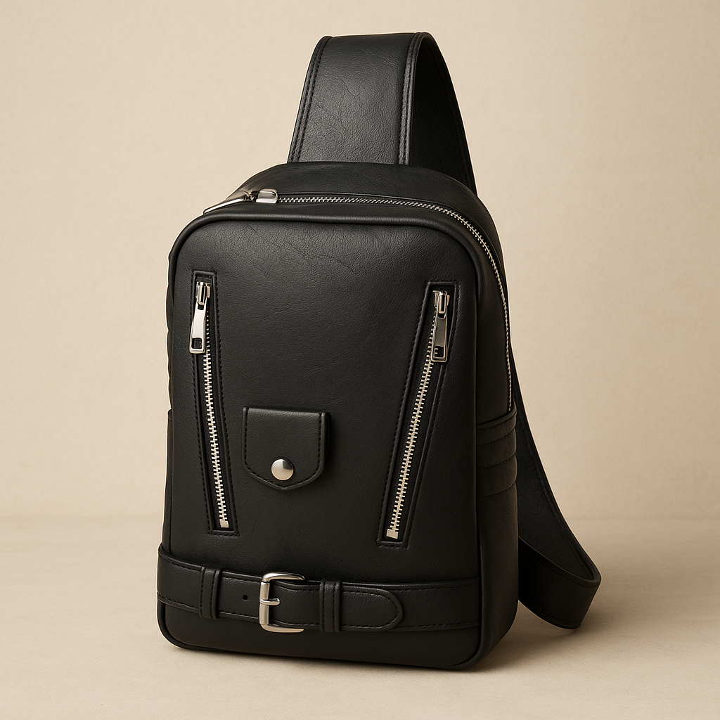 Black Mini Zip Backpack