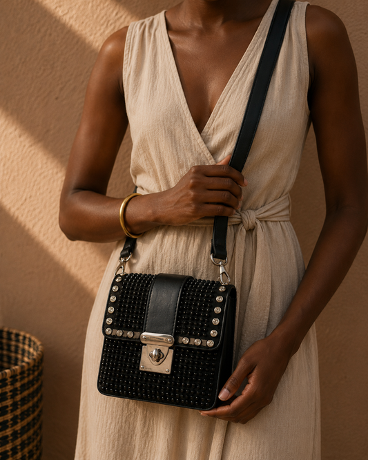 Black Studded Crossbody