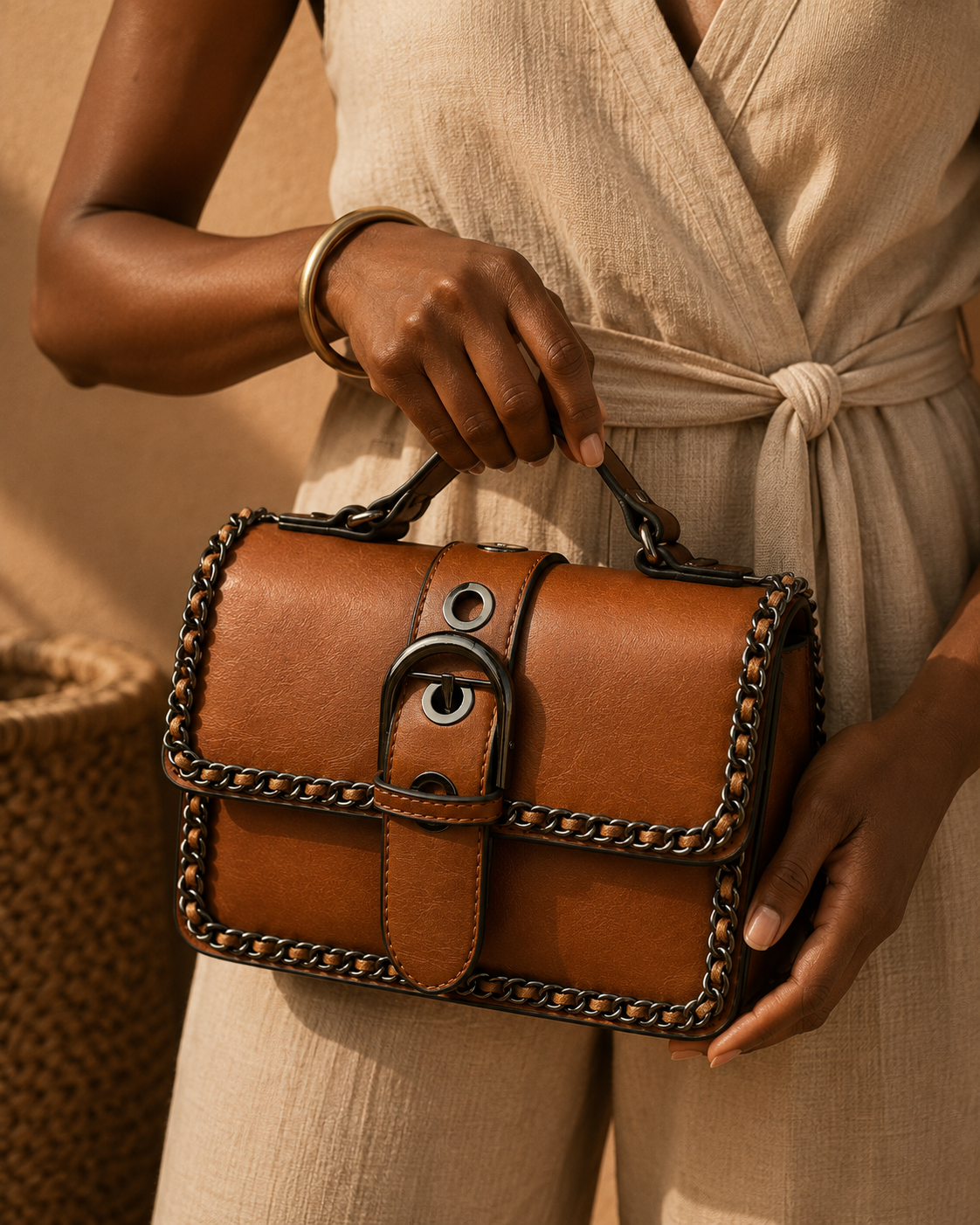 Chain Buckle Crossbody