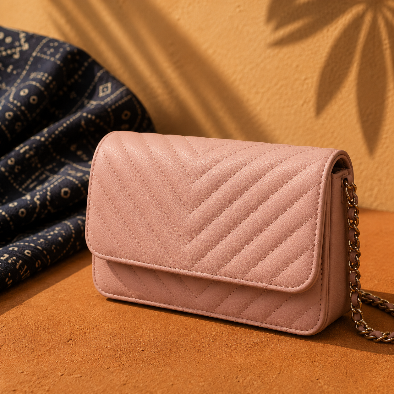 Chevron Quilted Flap Bag