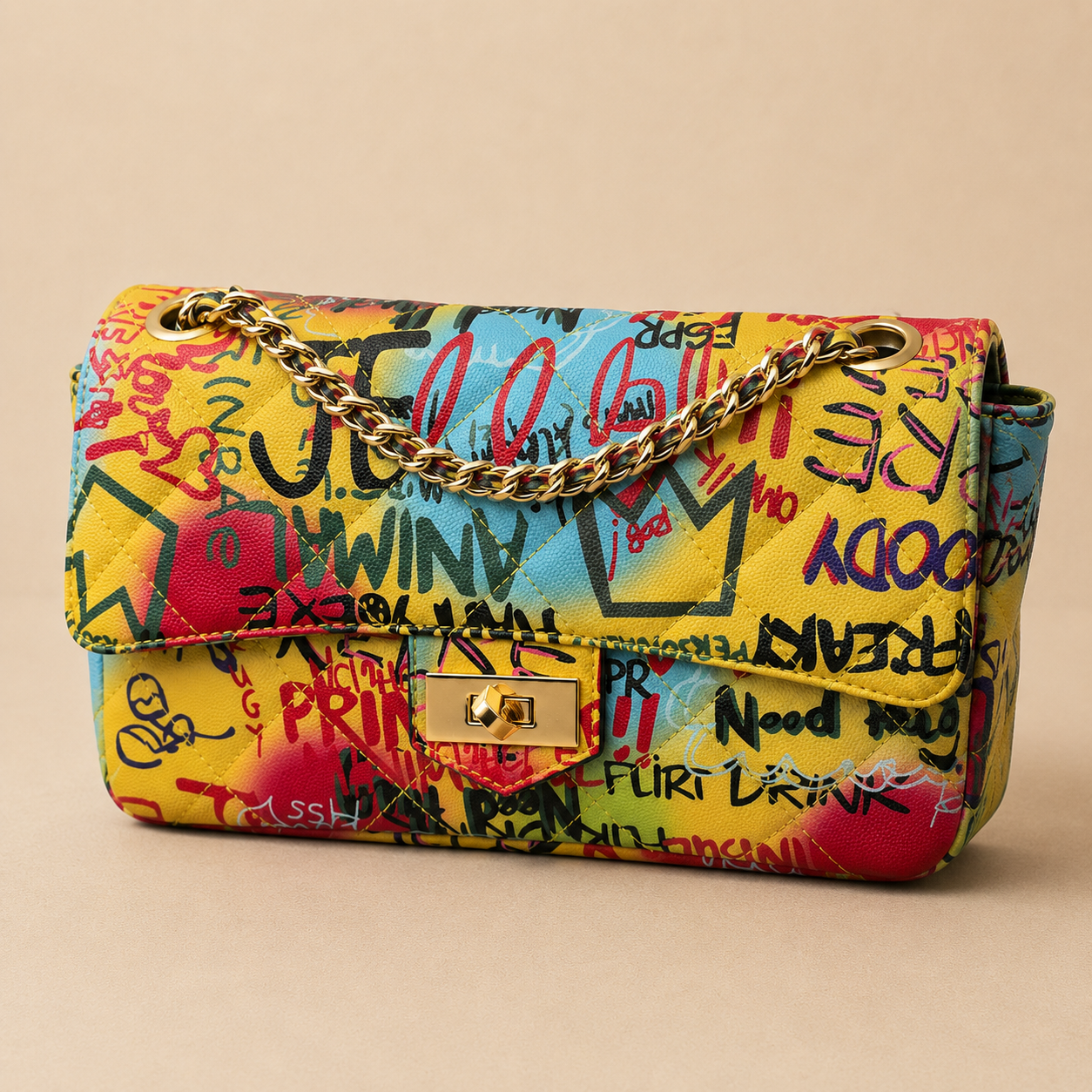 Graffiti Print Clutch