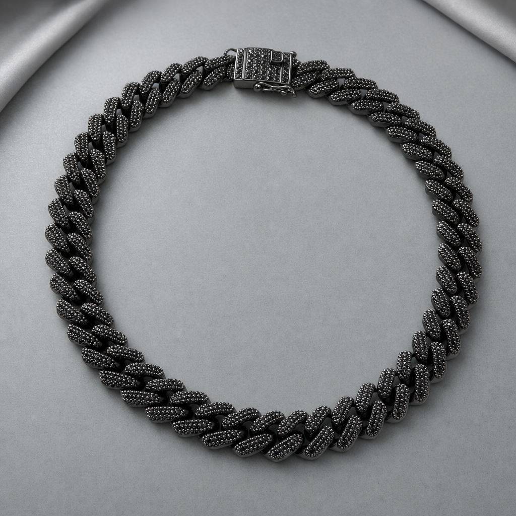 Black Iced Cuban Chain & Bracelet