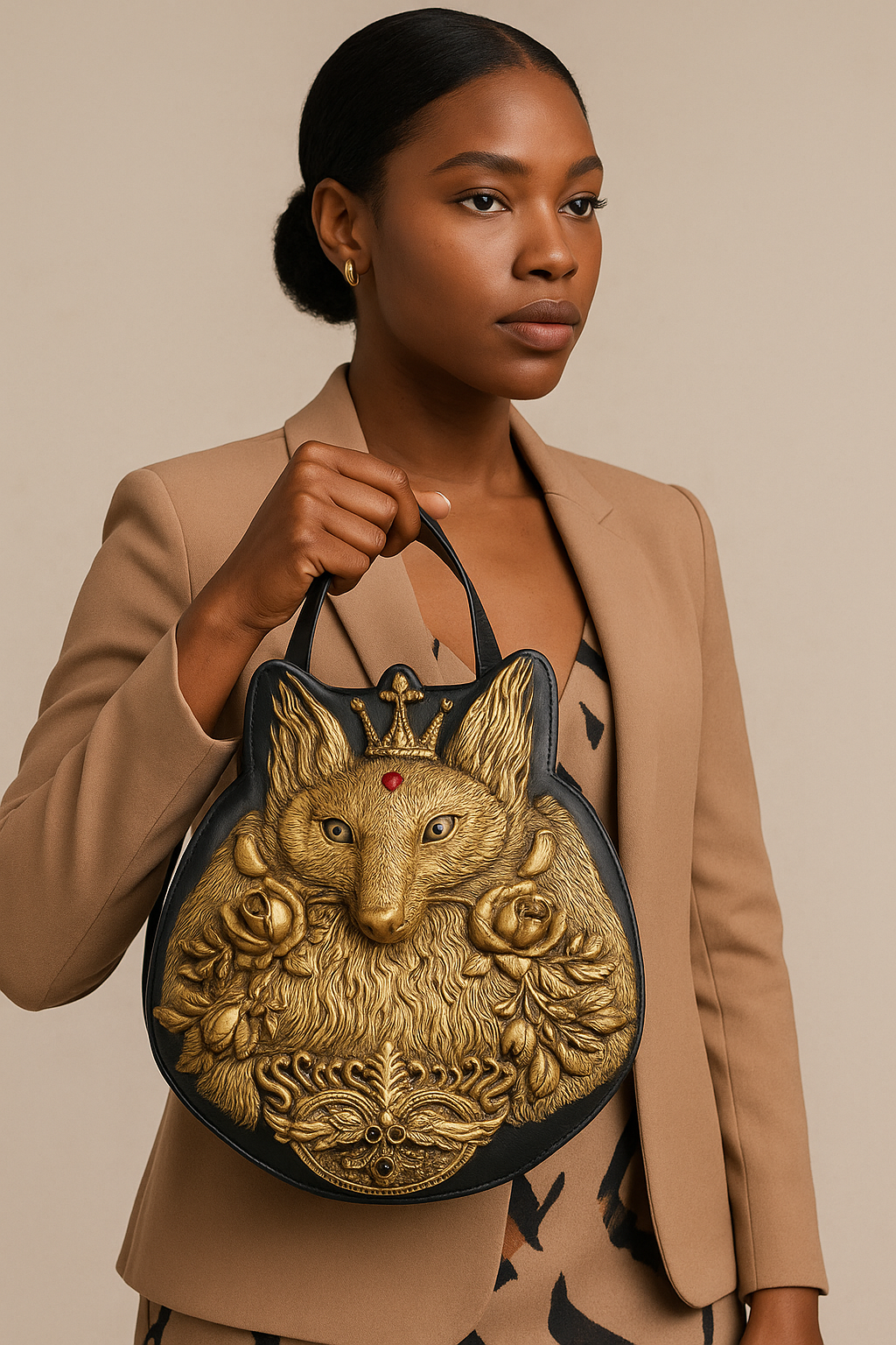 Crowned Fox Sculptural Clutch