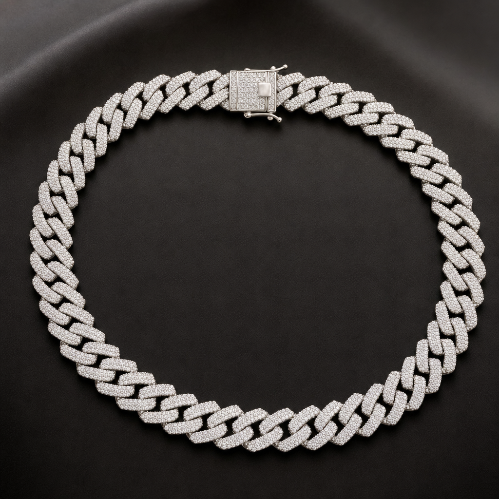 Silver Iced Cuban Chain