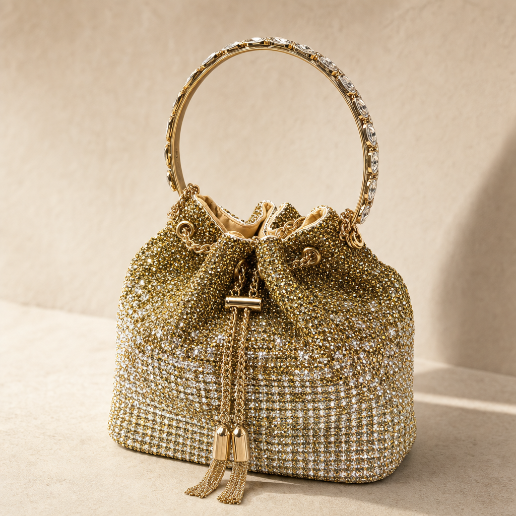 Luxe Bead Drawstring Pouch