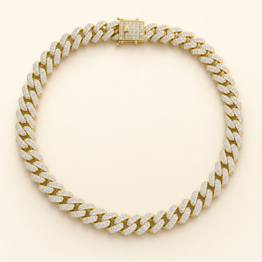 Gold Iced Cuban Chain (Thinner)