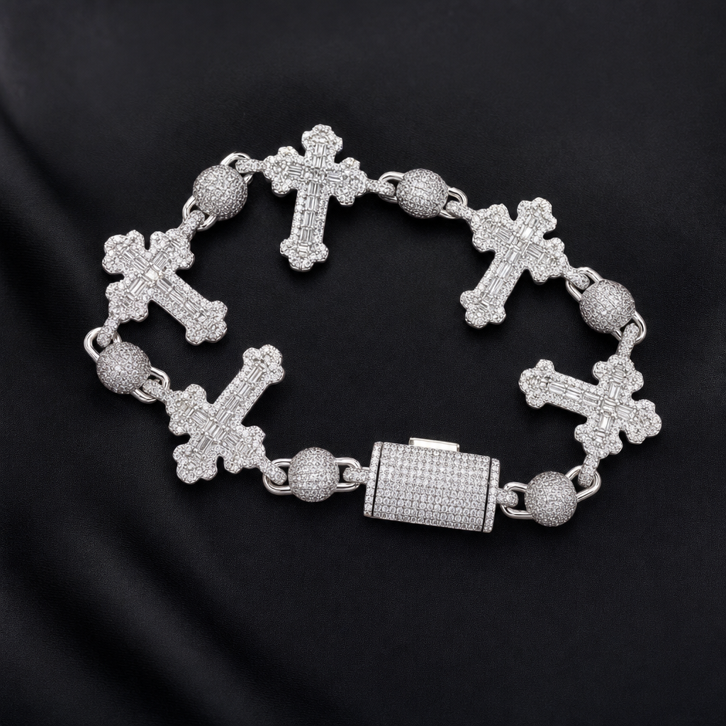 Cross Charm Statement Bracelet