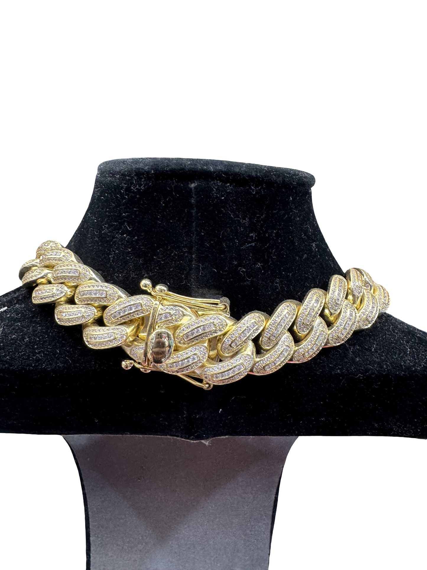 Gold Iced Cuban Chain & Bracelet Set