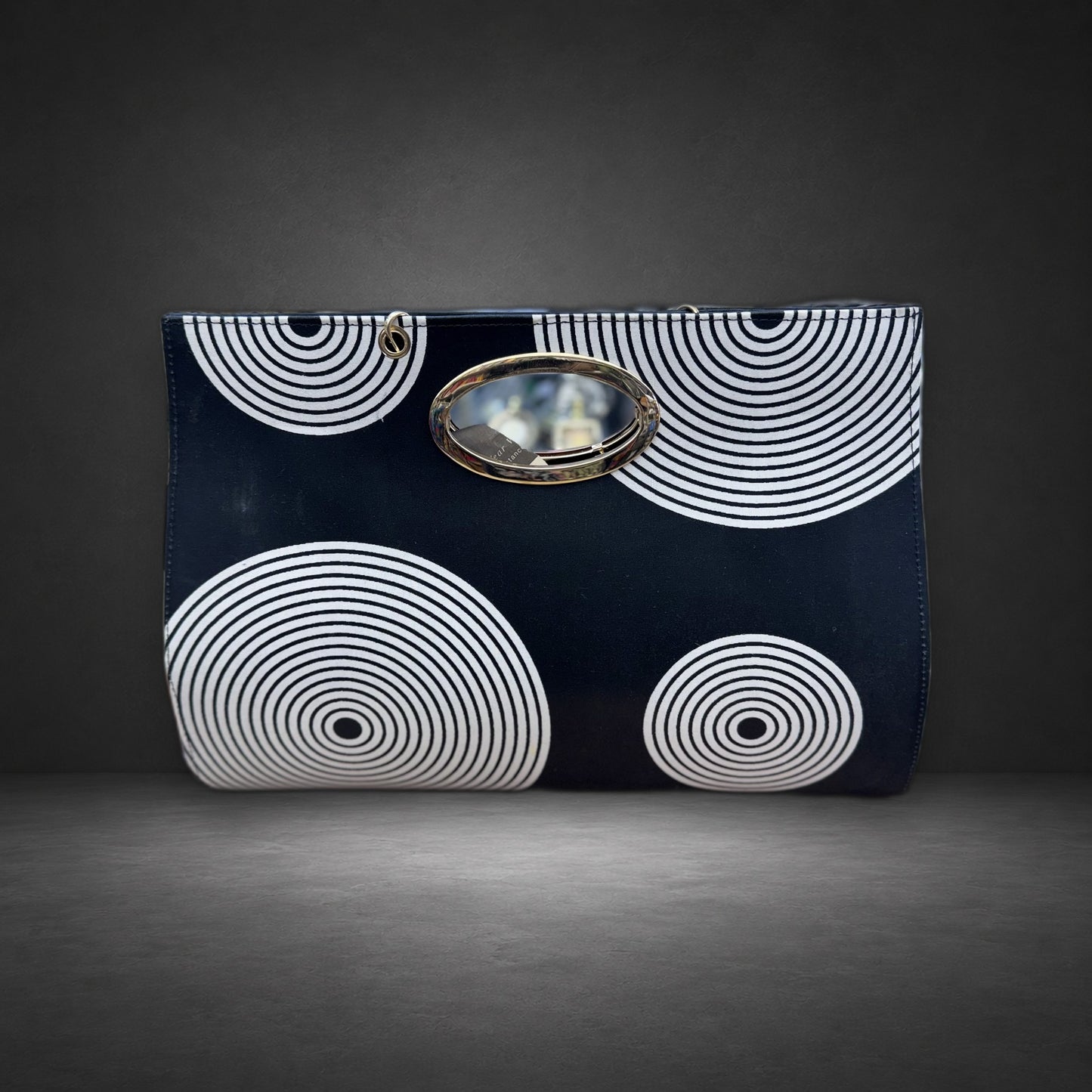 African Wax Print Oval Handle Clutch