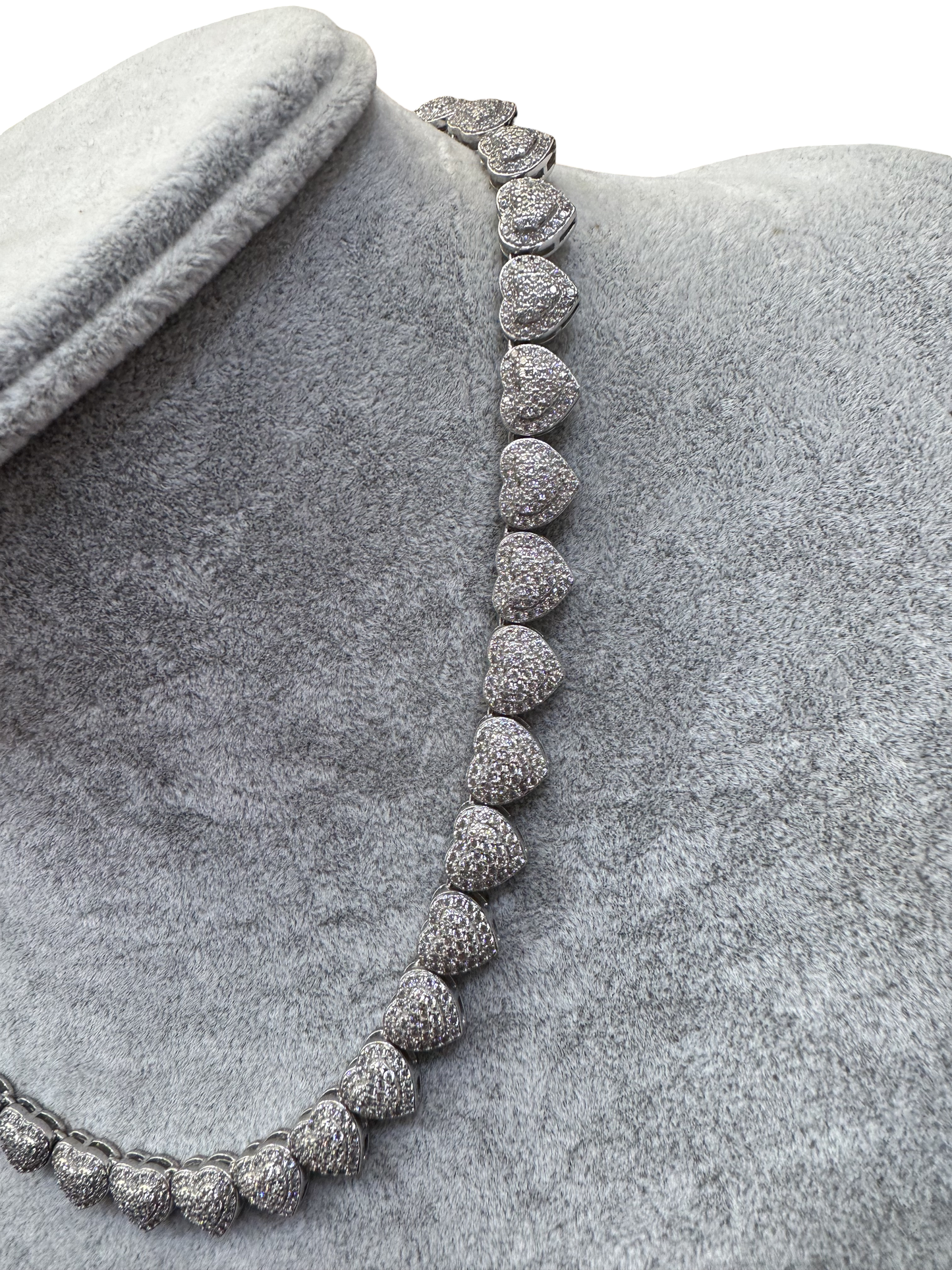 Silver Pavé Heart Necklace
