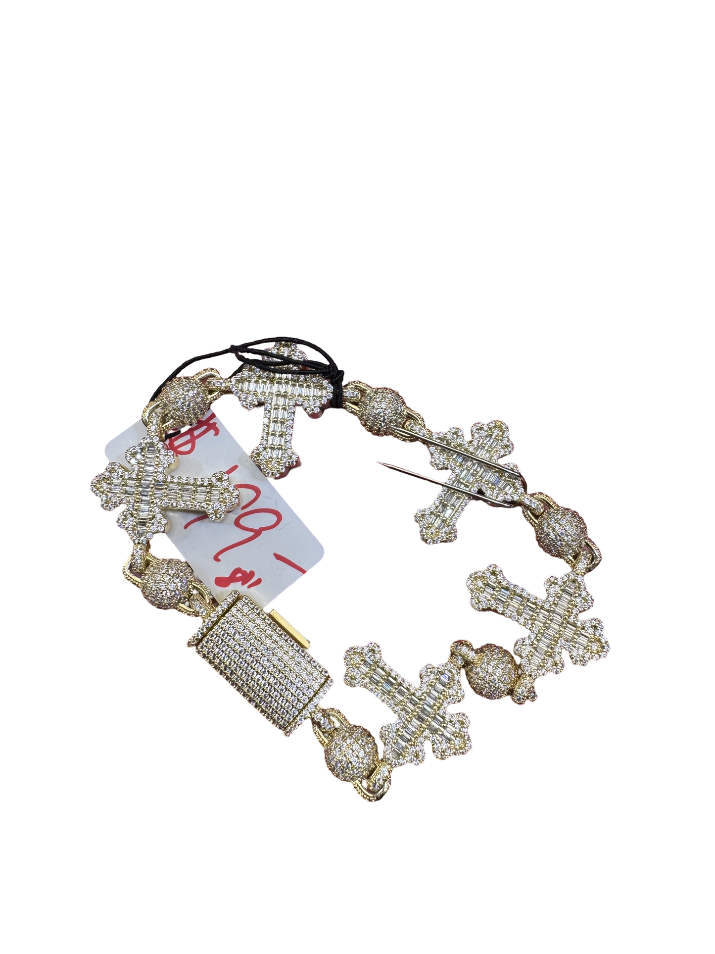 Cross Charm Statement Bracelet
