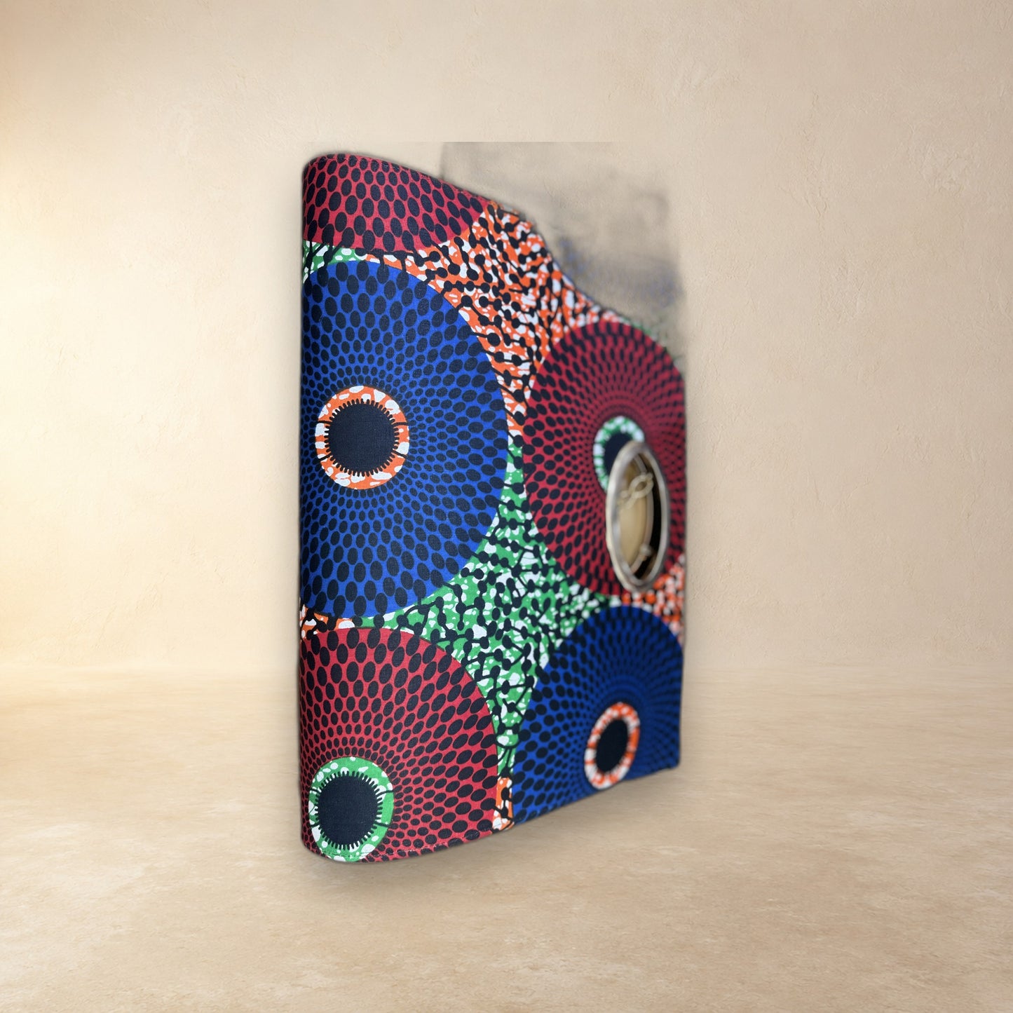 African Wax Print Oval Handle Clutch