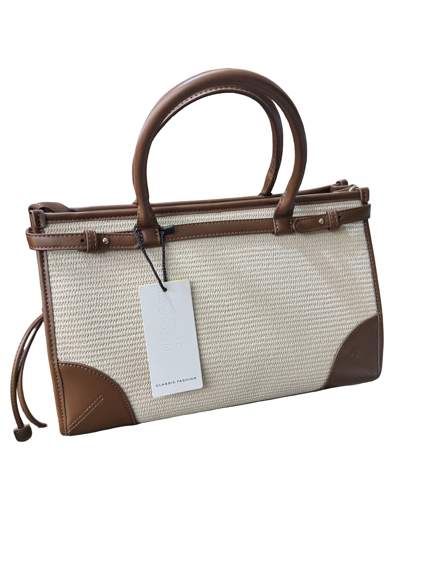 Woven Straw Leather Tote