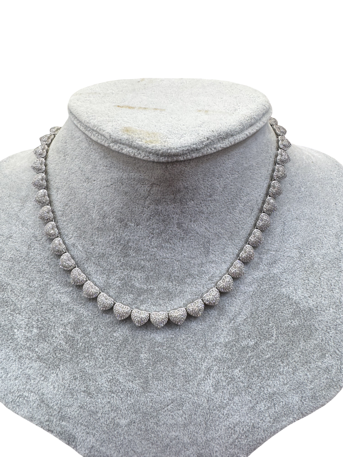 Silver Pavé Heart Necklace