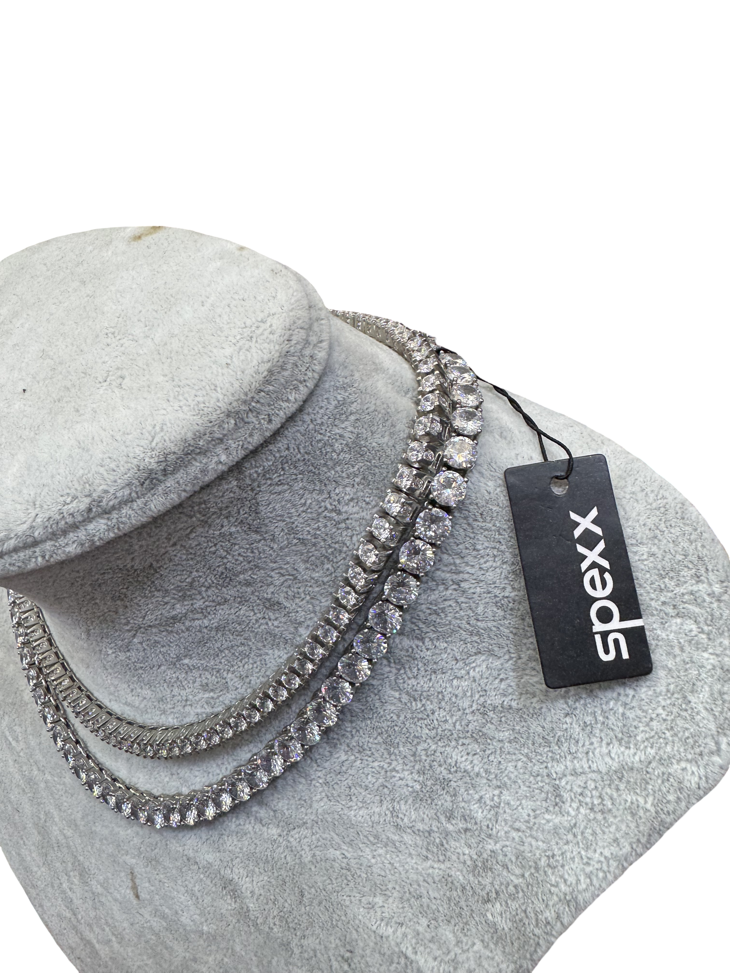Silver Double Tennis Necklace